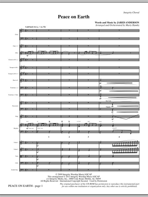 Marty Hamby Peace On Earth Full Score Sheet Music Notes Chords