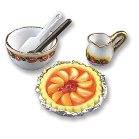 Reutter Porcelain Peach Pie Time Miniature Scale For Dolls House