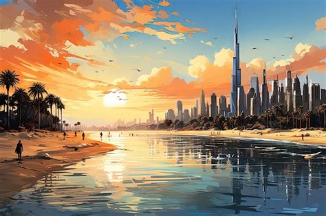 Premium AI Image | Dubai city incredible downtown skyline and famous ...