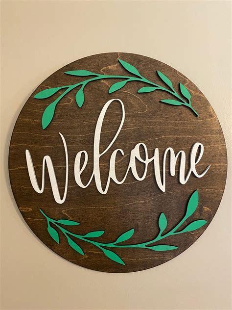 Round Welcome Sign Etsy