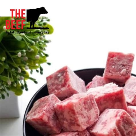 Jual Saikoro Diced Beef Meltique Wagyu Cube Steak 500gr Pack Shopee