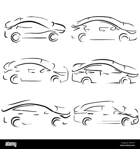 Simple sketch car set. Vector illustration Stock Vector Image & Art - Alamy