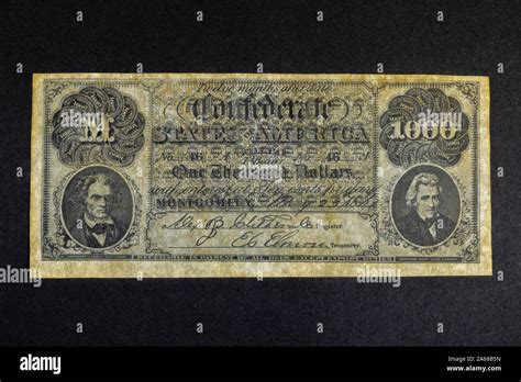 A replica 1861 one thousand dollar ($1000) bank note from the ...