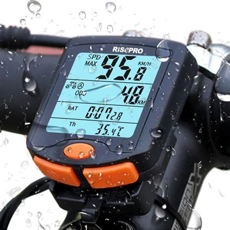 Compteur de vélo sans fil étanche écran LCD rétro éclairé à 4 lignes