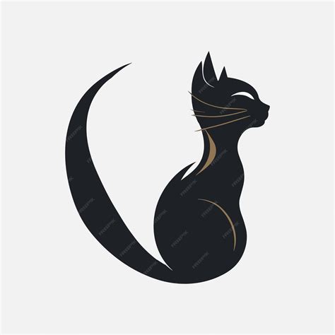 Premium Vector Black Cat Logo Design Vector