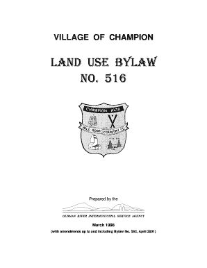 Fillable Online Champion Land Use Bylaw Mar Amended To Apr