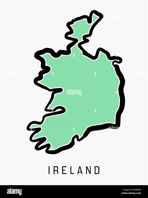 Irlanda Mapa Sencillo Esquema Simplificado País Mapa De Forma