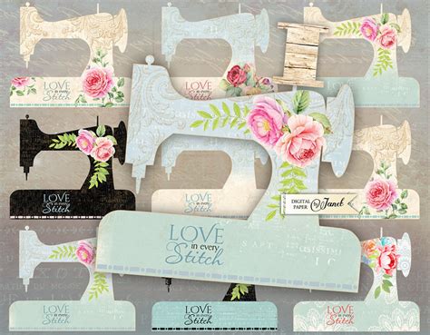 Sewing Machine Template Sewing Machine Printable Tags Planner