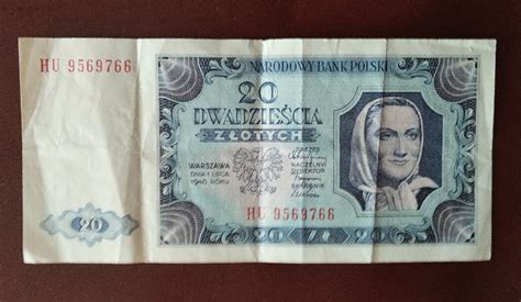 Banknot 20 zł 1948 seria HU żniwiarka PRL Gniezno Kup teraz na