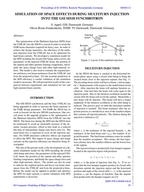 PDF SIMULATION OF SPACE EFFECTS DURING MULTITURN INJECTION INTO THE