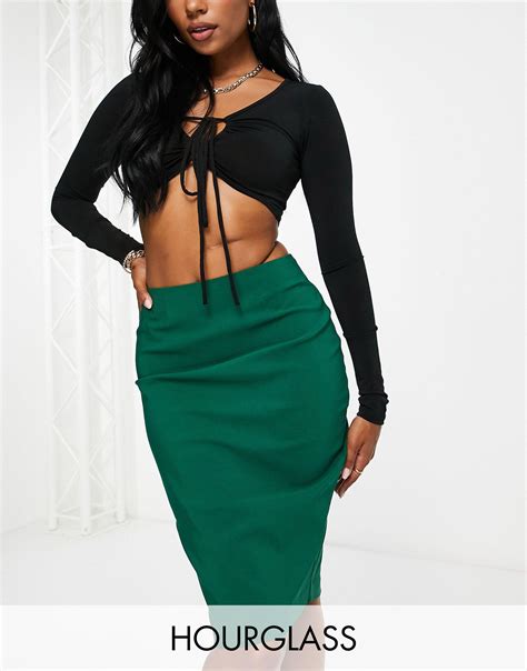 ASOS Hourglass High Waist Pencil Skirt In Green Lyst