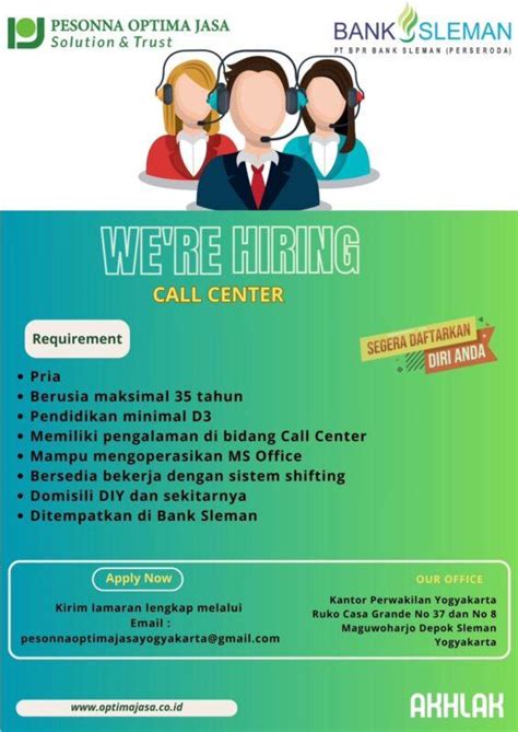 Lowongan Kerja Call Center Di Pesonna Optima Jasa LokerJogja ID