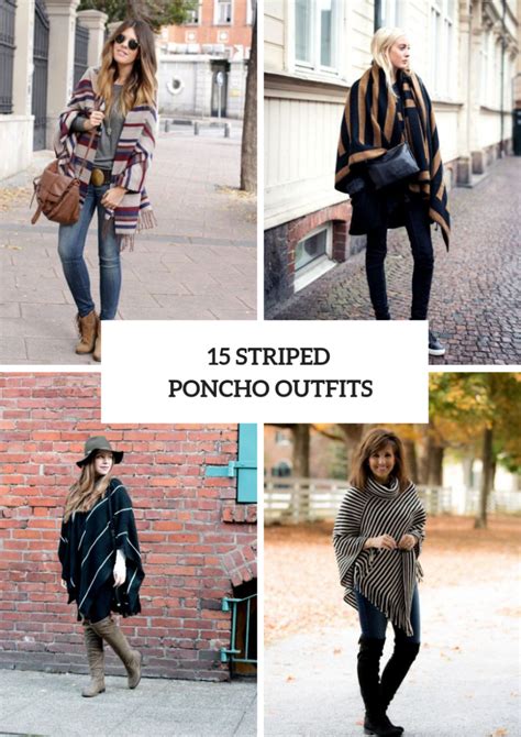 15 Striped Poncho Outfit Ideas To Repeat - Styleoholic