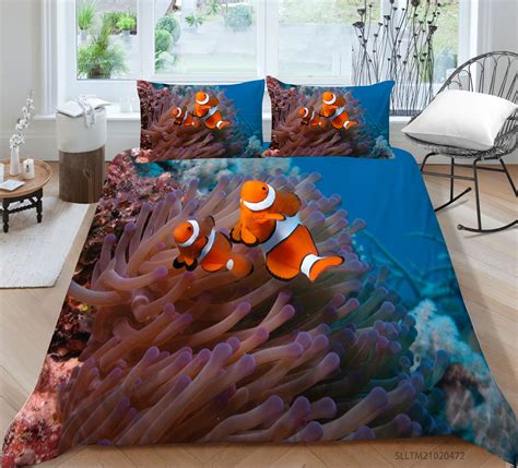 Wenjialing Fashionable 3d Sea Printing Duvet Cover Set Highend Bedding