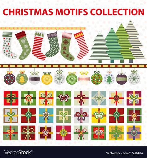 Christmas Motifs Set Large Collection Royalty Free Vector