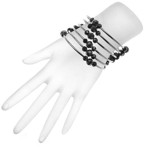 Memory Wire Noodle Bead Bracelet Blackgm Exclusive Beadaholique Jew