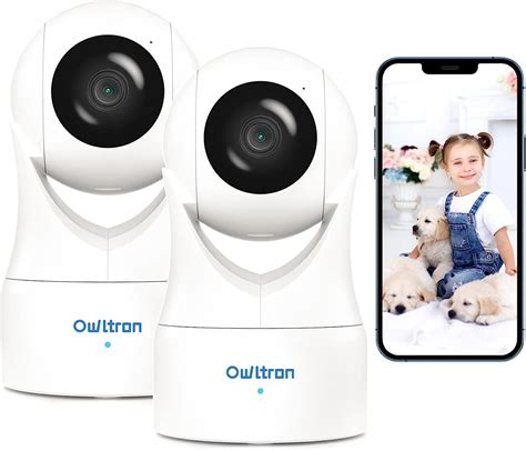 owltron Überwachungskamera 2 Stück 1080P 360 Schwenkbare Babyphone