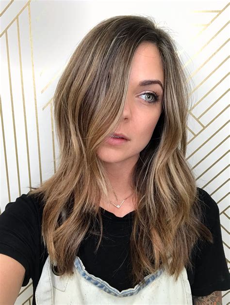 Babylights on dark brown hair | Long brown hair, Hair styles, Long bob ...