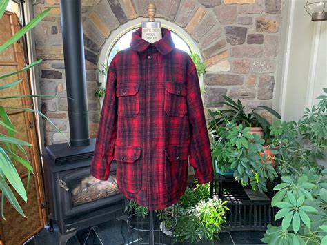 Vintage S Men S Woolrich Red Buffalo Plaid Wool Hunting Jacket Made