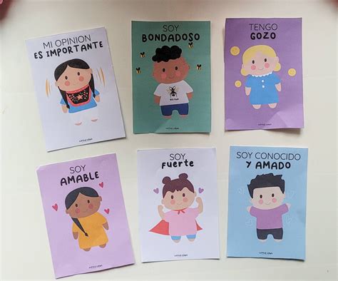 Tarjetas De Afirmación En Español Para Niños Afirmaciones Para Niños Tarjetas De Amor Propio