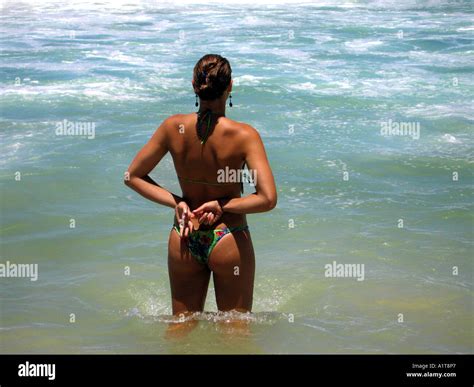 Sexy Woman In A Bikini On Ipanema Beach Rio De Janeiro Brazil Stock Photo Alamy