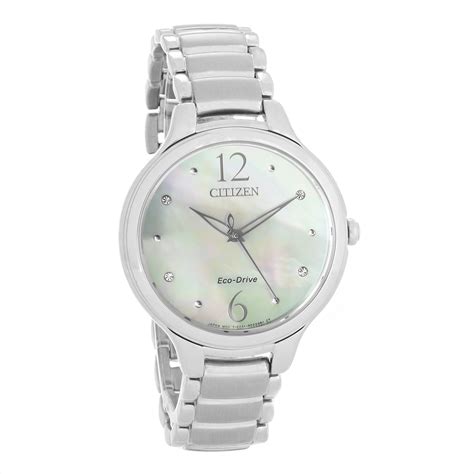 Citizen Eco Drive Ladies L Mother Of Pearl Stainless Watch Em0550 59d 13205121616 Ebay