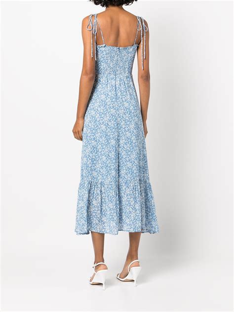 Reformation Enya Floral Print Midi Dress Farfetch