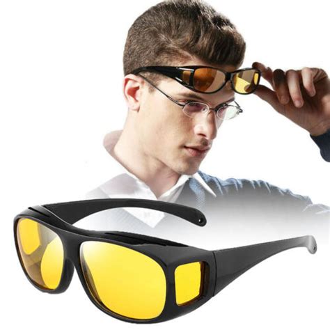 Anti Glare Yellow Tinted HD Night Vision Driving Glasses Classic Pilot