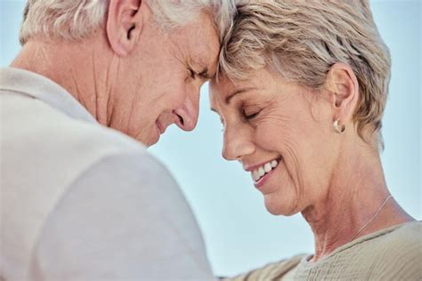 Premium Photo Senior Couple With Forehead Touch And Smile For Love