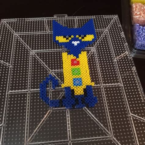 Pete The Cat Perler Beads Perler Bead Art Perler Beads Melty Bead