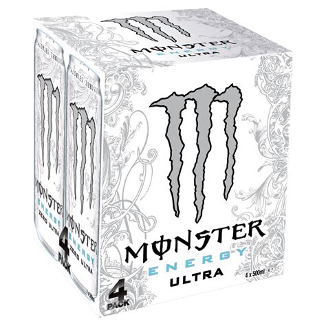 Monster Energy Ultra Zero Cans 4 Pack 500 Ml