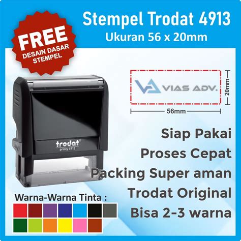 Jual Stempel Praktis Trodat X Mm Free Desain Stempel Warna