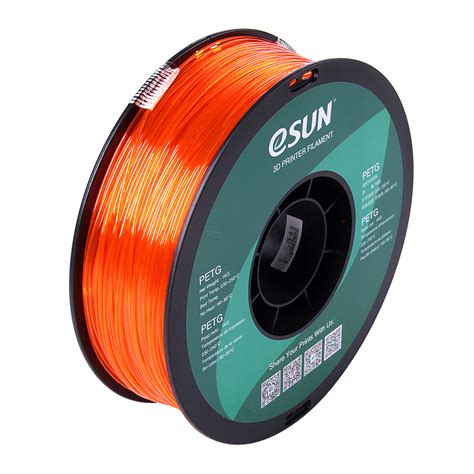 PETG Orange Transparent Filament 1 75mm 1Kg ESun Bastelgarage