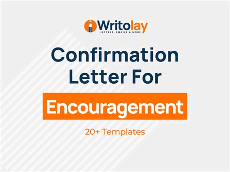 Sample Confirmation Encouragement Letter