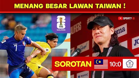 Cipta SEJARAH Harimau Malaya Kalahkan Taiwan Lebih 8 GOL Di Kelayakan