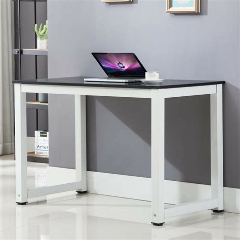 NEW MODERN BASIC OFFICE COMPUTER DESK & TABLE BLACK & WHITE SD002B ...