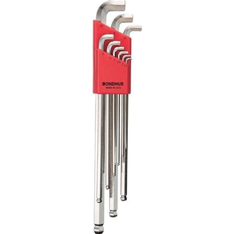 Bondhus Stubby Ball Point Hex Key Set 1 5 To 10 0MM 16799 SBLX9MB