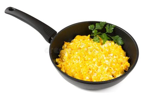Scrambled Eggs In The Pan Stock Image Image Of Dish 304768005