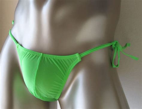 K N Hot Mens Sexy Bikini String Tie Skimpy Pouch Green