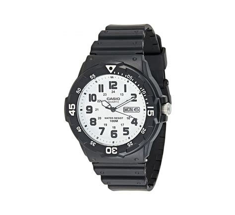 Casio Mrw H Bvdf Mens Watch Analog White Dial Black Resin