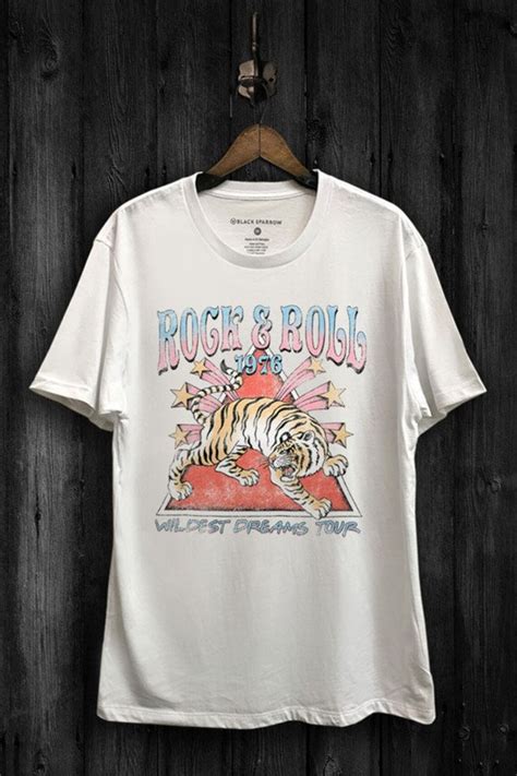 Rock And Roll Tiger Graphic Tee Band Graphic Tee Rock And Etsy