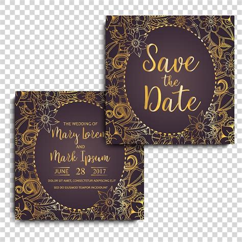 Free Vector | Golden ornamental wedding card design