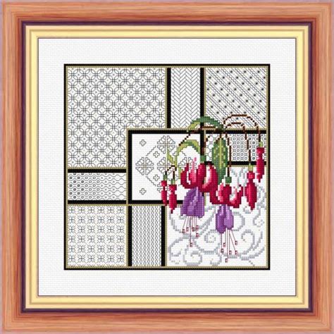 Fuchsia And Blackwork A NCH Cross Stitch Kit And Chart Cross Stitch