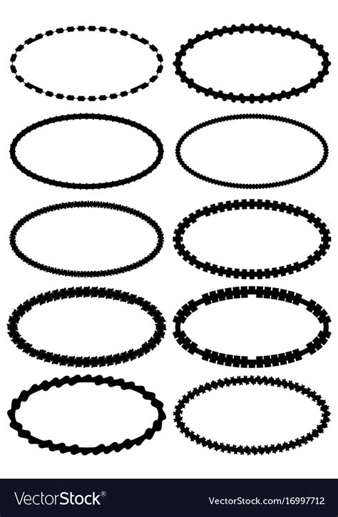 Set Of Oval Label Borders Simply Shapes In Vector Image