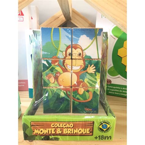 Brinquedo Monte E Brinque NEW ART TOYS Madeira De Reflorestamento