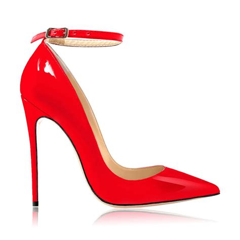 GIULIA RED PATENT Shoes Women Heels Stiletto Heels Ankle Strap Pumps