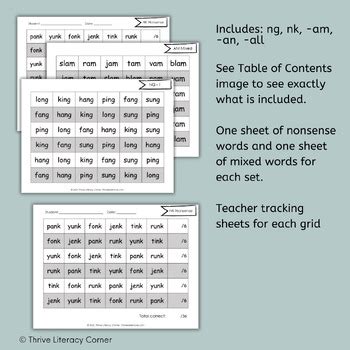 Fluency Grids Glued Welded Sounds By Thrive Literacy Corner Tpt