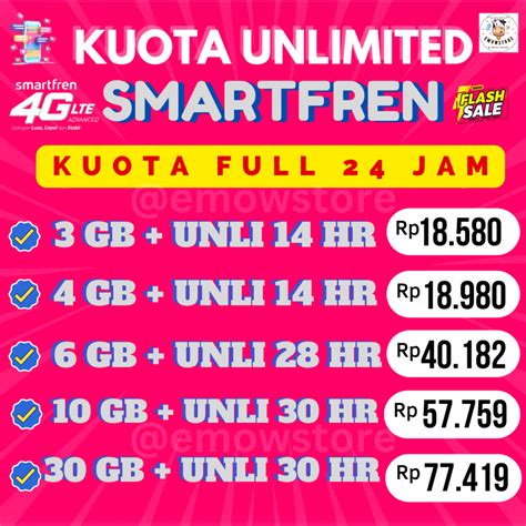 Jual Promo Paket Data Kuota Smartfren Unlimited Nonstop Harian Bulanan