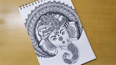 How To Draw Mandala Art Of Lord Ganesha Zentangle Art Doodle Art