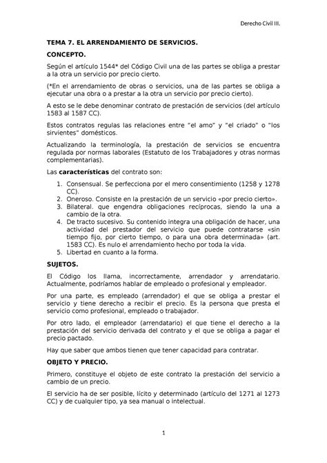 Tema 7 Apuntes Civil III Derecho Civil III TEMA 7 EL